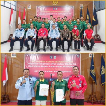 Selesai Pelatihan Kerja Para Warga Binaan Menerima Sertifikat Dari UPT BLK Mojokerto