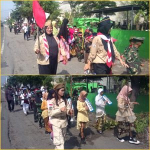 Peringati Hari Pahlawan 10 Nopember, SDN Trosobo 1 Gelar Upacara dan Pawai