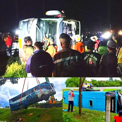 Bus Rombongan SMAN 1 Sidoarjo Mengalami Kecelakaan di Tol Ngawi, Solo - Surabaya