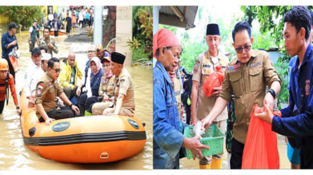 Pj Gubernur Jatim Tinjau Lokasi Banjir di Kabupaten Bangkalan