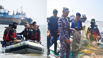 Awasi Penggunaan Alat Tangkap Ikan Ilegal: Satpol PP dan DKPP Surabaya, Gencar Patroli Laut