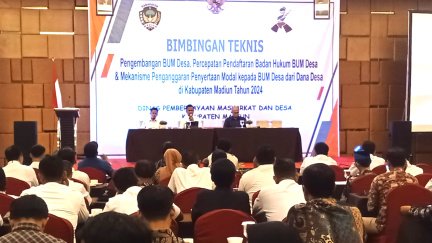 Dinas PMD Kab. Madiun bersama KPP Pratama gelar Bimtek, Terkait Meningkatkan Kapasitas Pengurus BUMDes