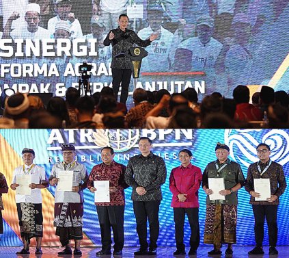 Puncak Reforma Agraria Summit Tahun 2024: Kemenkumham, Terima Sertipikat Elektronik Hak Guna Pakai dari ATR/BPN