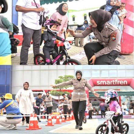 Tingkah Gemas Balita Dalam Push Bike Race Satlantas Polrestabes Surabaya Di Hari Bhayangkara ke - 78