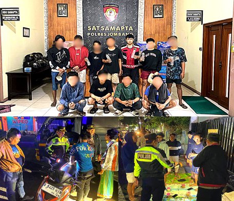 Polres Jombang, Amankan 18 Remaja Pesta Miras di Tiga Lokasi Angkringan