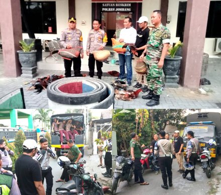 Tim Gabungan Polres Jombang Bersama Dengan TNI, Gerebek Arena Judi Sabung Ayam di Tambakberas Jombang