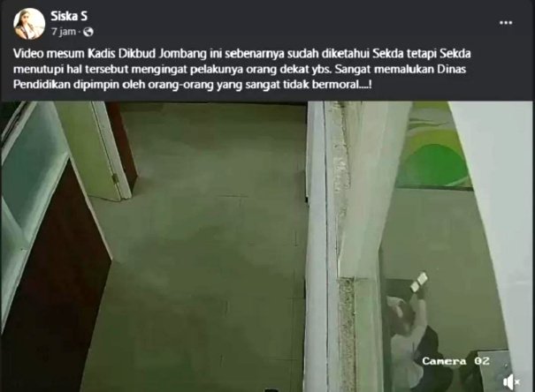 Video Diduga Mesum Pejabat Dinas P dan K Jombang Tersebar di Media Sosial