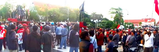 Demo Warga Pesisir Pantai Bersama Mahasiswa Tolak Reklamasi Di DPRD JATIM dan Kantor Wali Kota