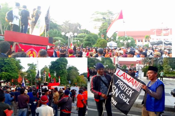 Demo Warga Pesisir Pantai Bersama Mahasiswa Tolak Reklamasi Di DPRD JATIM dan Kantor Wali Kota