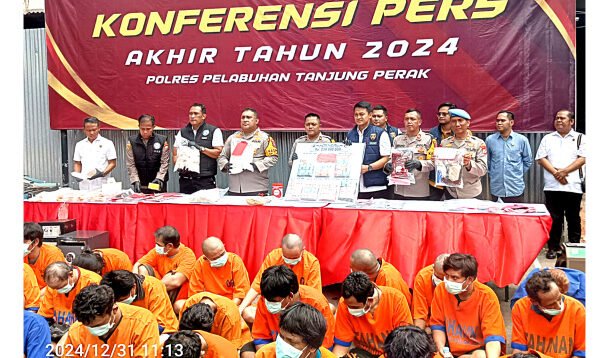 Polres Tanjung Perak Surabaya Ungkap Keberhasilan Penanganan Kejahatan Sepanjang 2024