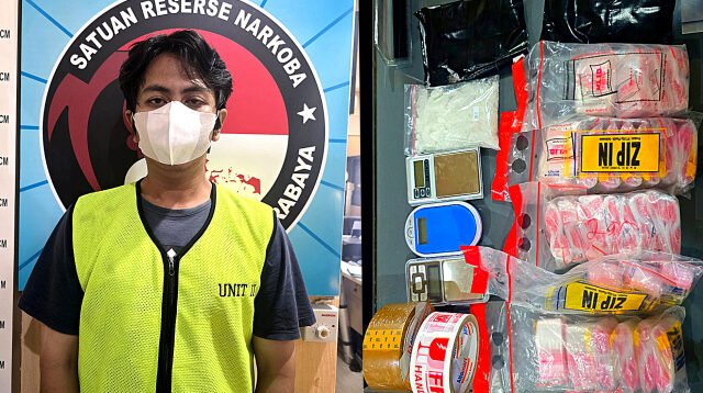 Satresnarkoba Polrestabes Surabaya Tangkap Pengedar Sabu 107 Gram di Sidoarjo