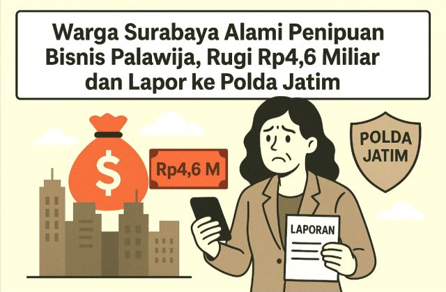 Warga Surabaya Alami Penipuan Bisnis Palawija, Rugi Rp4,6 Miliar dan Lapor ke Polda Jatim