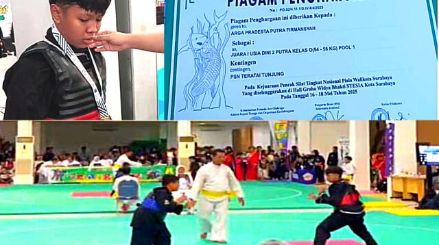 Arga Pradesta Raih Medali Emas Kejuaraan Pencak Silat Nasional Piala Wali Kota Surabaya 2025