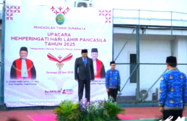 Pengadilan Tinggi Surabaya Gelar Upacara Peringati Hari Lahir Pancasila ke-80, “Memperkokoh Ideologi Pancasila menuju Indonesia Raya"