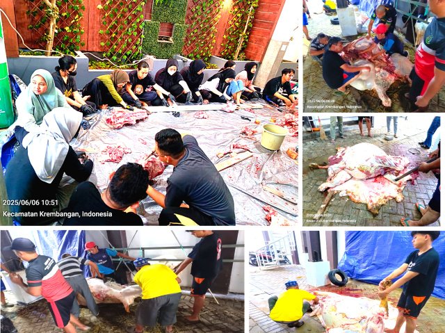 Kejaksaaan Negeri Tanjung Perak Sembelih 2 Ekor Sapi dan 9 Ekor Kambing, Panitia Kurban Larang Wartawan untuk Ambil Gambar