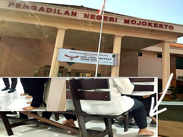 Tata Tertib Persidangan Diabaikan? Miris, Para Terdakwa di PN Mojokerto Turun dari Mobil Tahanan Tanpa Alas Kaki