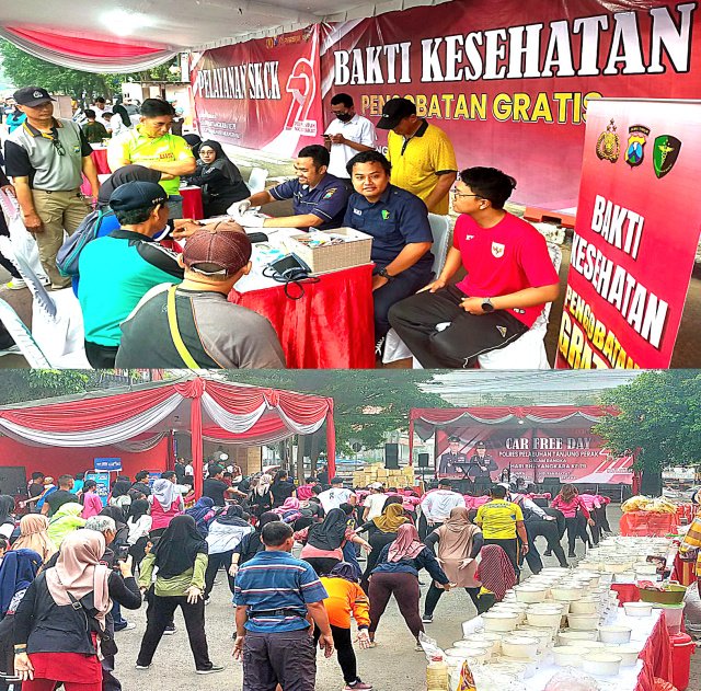 Polres Pelabuhan Tanjung Perak Gelar CFD dan Olahraga Bersama untuk Peringati Hari Bhayangkara ke-79