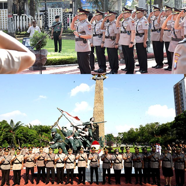 Mengenang Jasa Para Pahlawan, Polrestabes Surabaya Gelar Ziarah Khidmat Sambut Hari Bhayangkara ke-79
