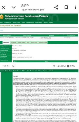 Oknum Pegawai Pelni dan Istrinya Jalani Sidang Perdana Kasus Dugaan Pengerusakan di PN Surabaya 