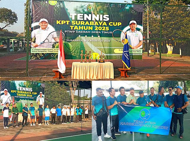 Turnamen Tennis KPT Surabaya Cup 2025 Semarakkan HUT ke-80 RI dan Perkuat Silaturahmi Warga Pengadilan Jawa Timur