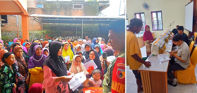 Ratusan Warga Desa Bolo Madiun Terima Bansos Beras 20 Kg dan Minyak Goreng dari Kemensos