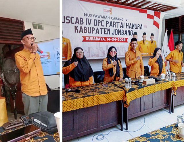 Muscab IV Hanura Jombang Digelar di Surabaya, Budi Santoso Resmi Nahkodai Kepengurusan Baru hingga Tingkat Desa