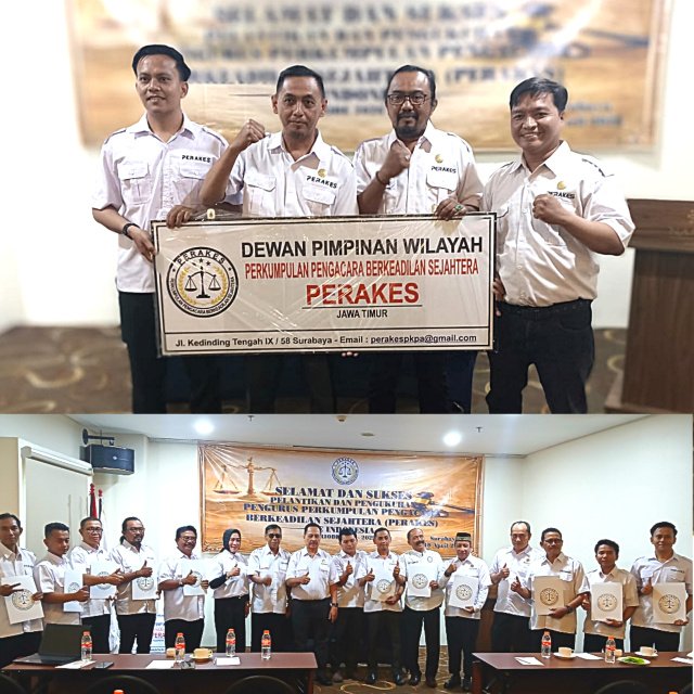 Perakes Lantik Pengurus di Surabaya, Tekankan Peran Advokat sebagai Pembela Keadilan Masyarakat