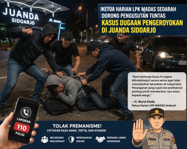 H. Nurul Huda Desak Polresta Sidoarjo Segera Tangkap Pelaku Pengeroyokan di Juanda