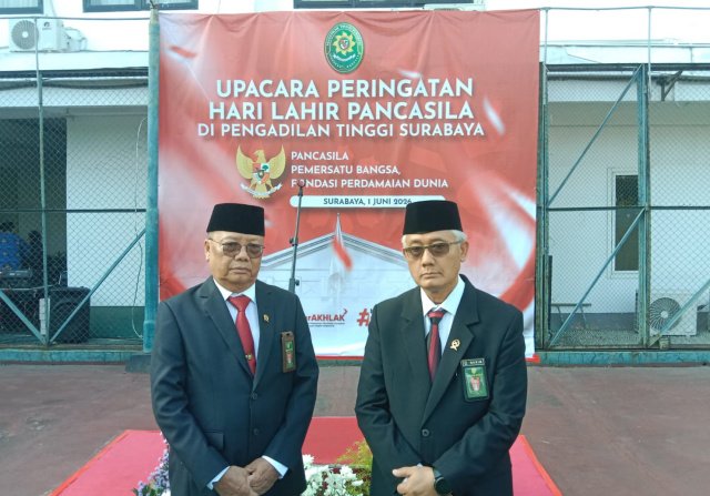 Pengadilan Tinggi Surabaya Gelar Upacara Hari Lahir Pancasila 2026 "Pancasila Pemersatu Bangsa, Fondasi Perdamaian Dunia"