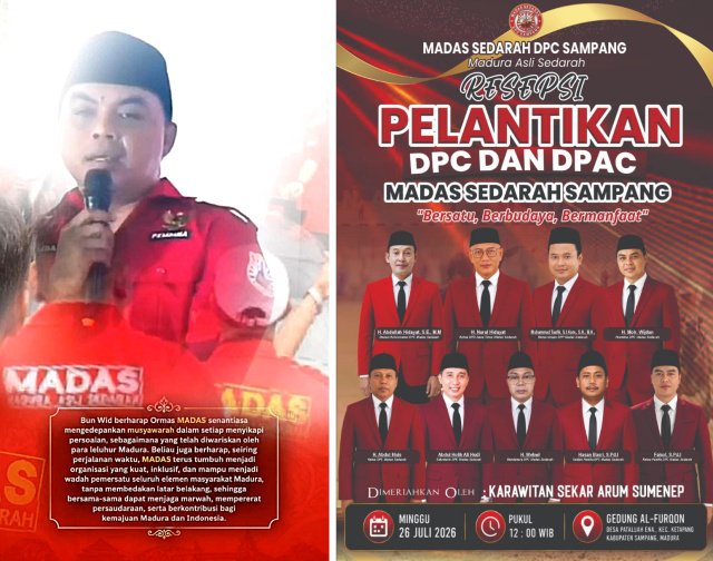 Ketua Umum Lantik Pengurus DPAC MADAS Sedarah Sokobanah, Fokus Perkuat Kaderisasi dan Program Sosial